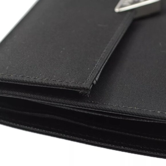 Prada Black Nylon Trifold Wallet Small Good - Picture 3 of 7